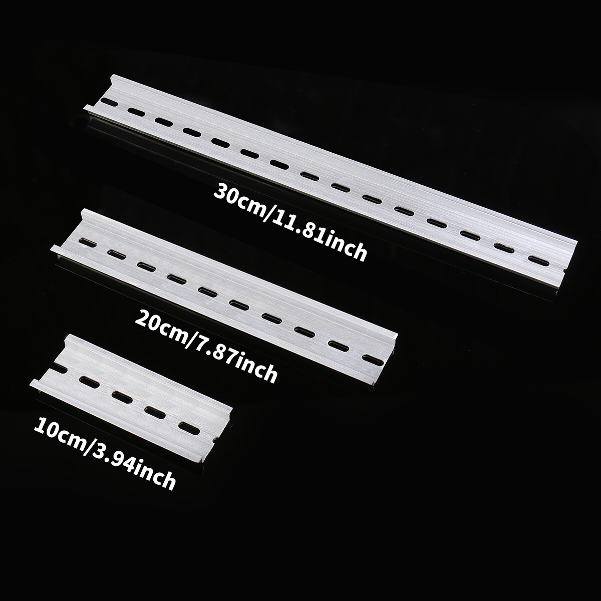 GEYA 35mm Width Din Rail Aluminum Alloy Slotted Rail 10cm 15cm 20cm 30cm Length