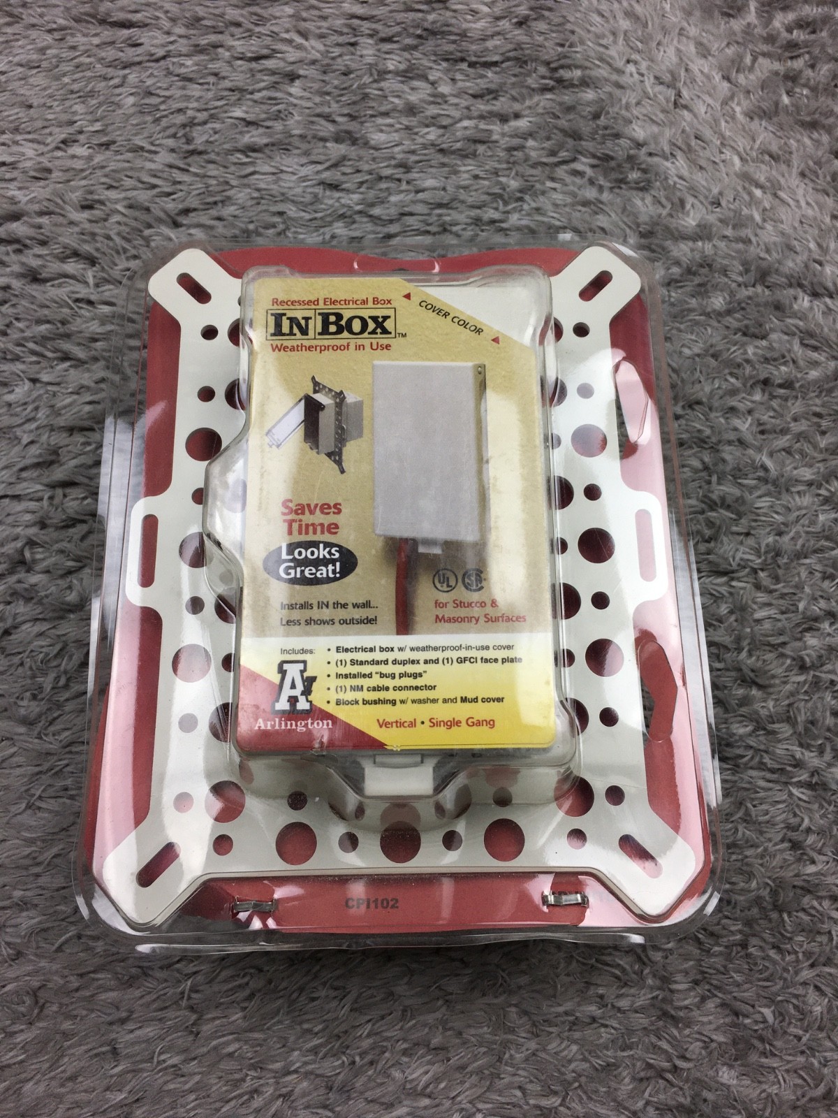 Arlington DBVM1W Verticle Recessed Electrical IN BOX Stucco & Textured Surface