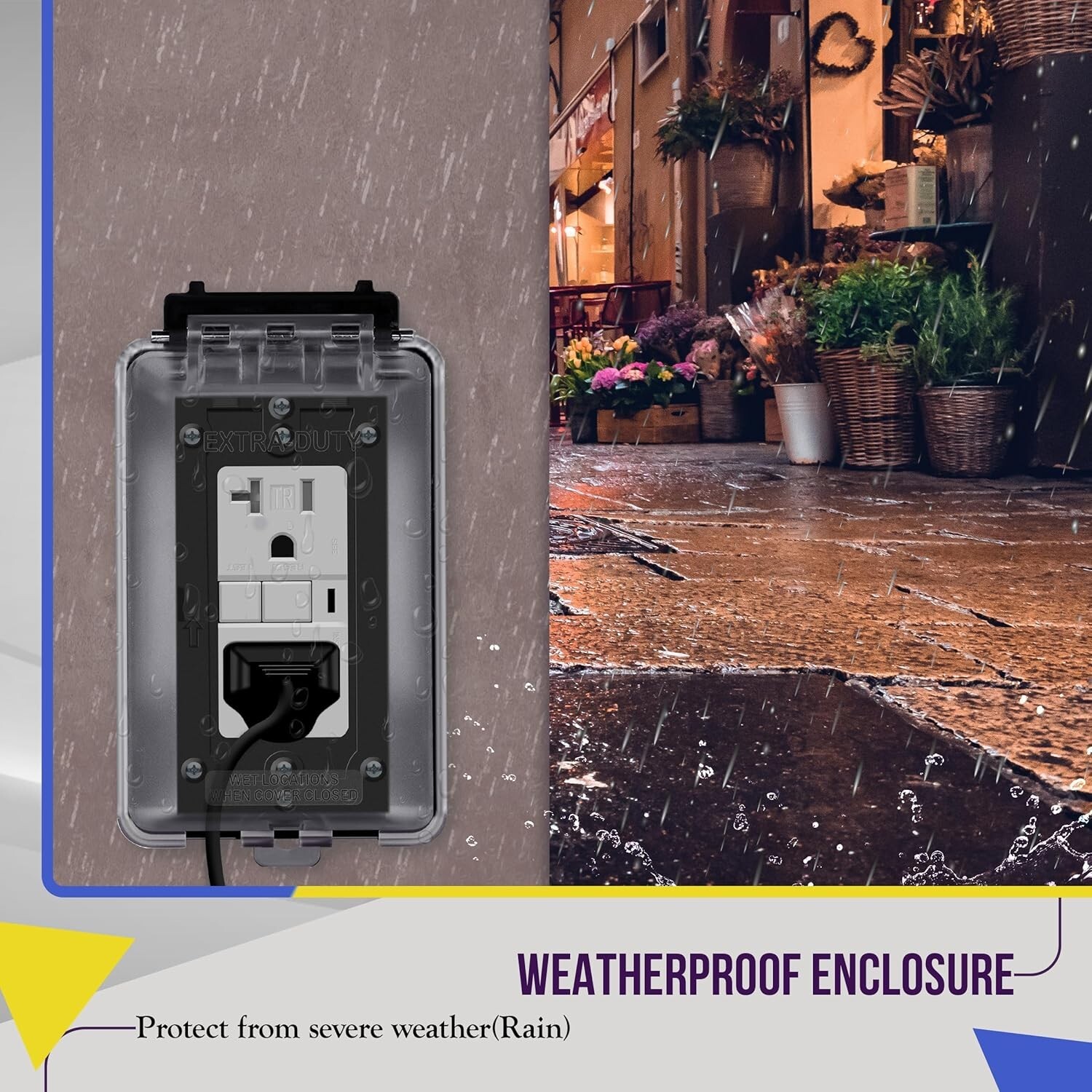 Outdoor Outlet Cover Extra-Duty In-Use Weatherproof Outdoor Decorator/Gfci Recep