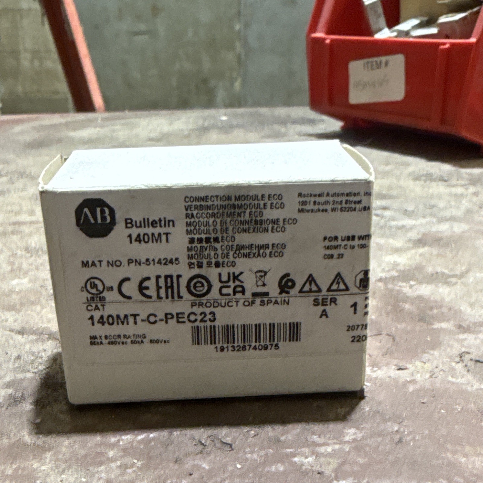 Allen-Bradley Bulletin 140MT Supplementary Protector 23A AC 140MT-C-PEC23