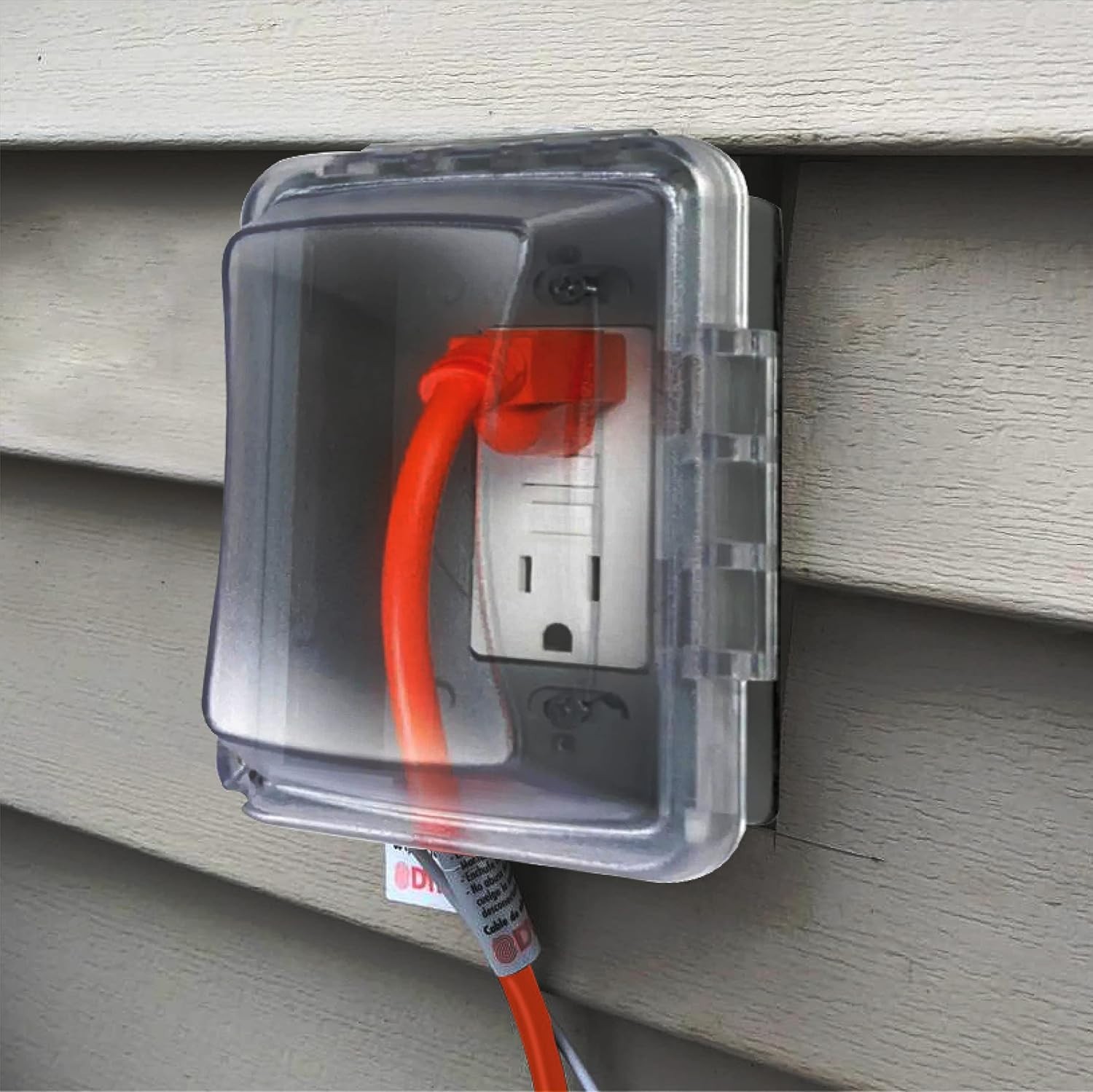 1-Gang Weatherproof In-Use Outlet Cover, Clear, 3.75-Inch Deep, Easy Install