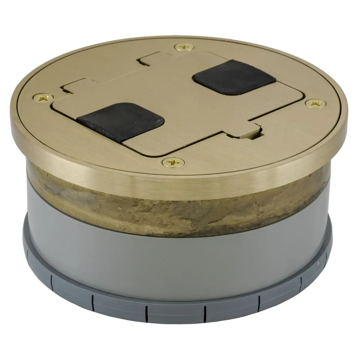 HUBELL RF409BR ELECTRICAL BRASS FLOOR BOX AND COVER