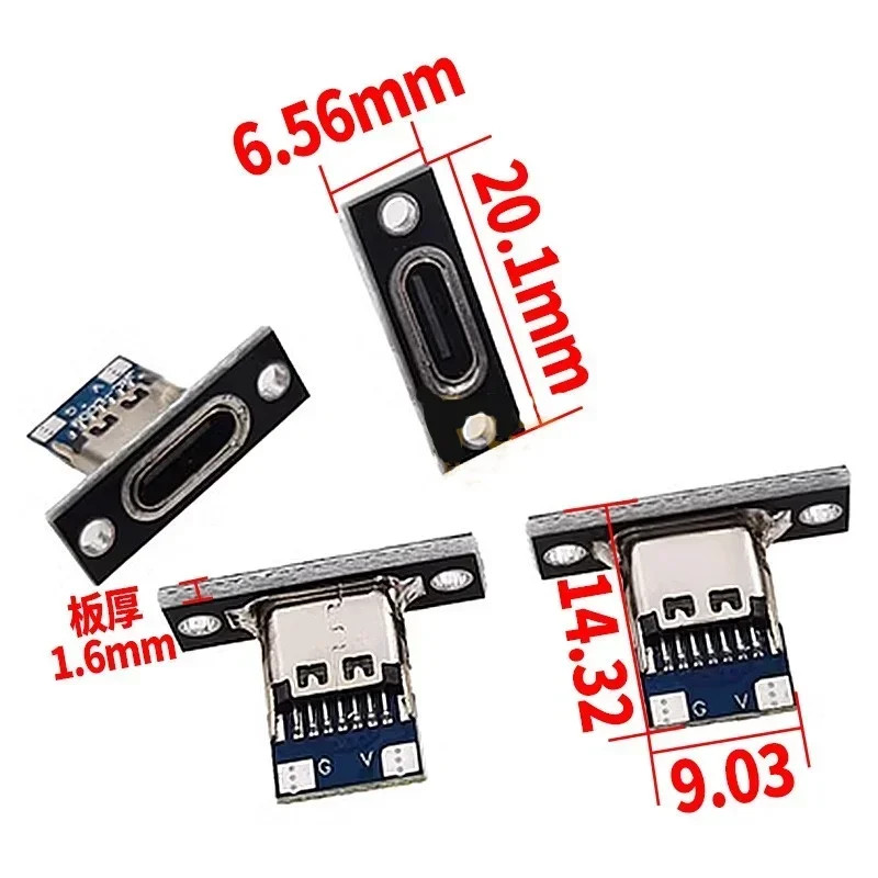 5/10/20Pcs Type-C Female Connector USB 3.1 Type-C 2Pin 4Pin Charging Port Connec