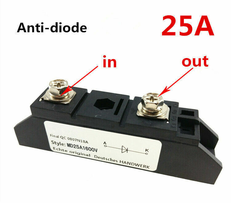 20PCS MD25A1600V 25A 1600V Anti-Back Charge Diode – Reverse Current Protection