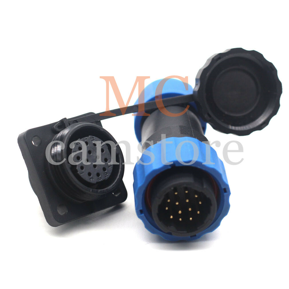 SD20 14Pin Panel Mount Waterproof IP67 Connector Plug Socket,Wire Connector 5A