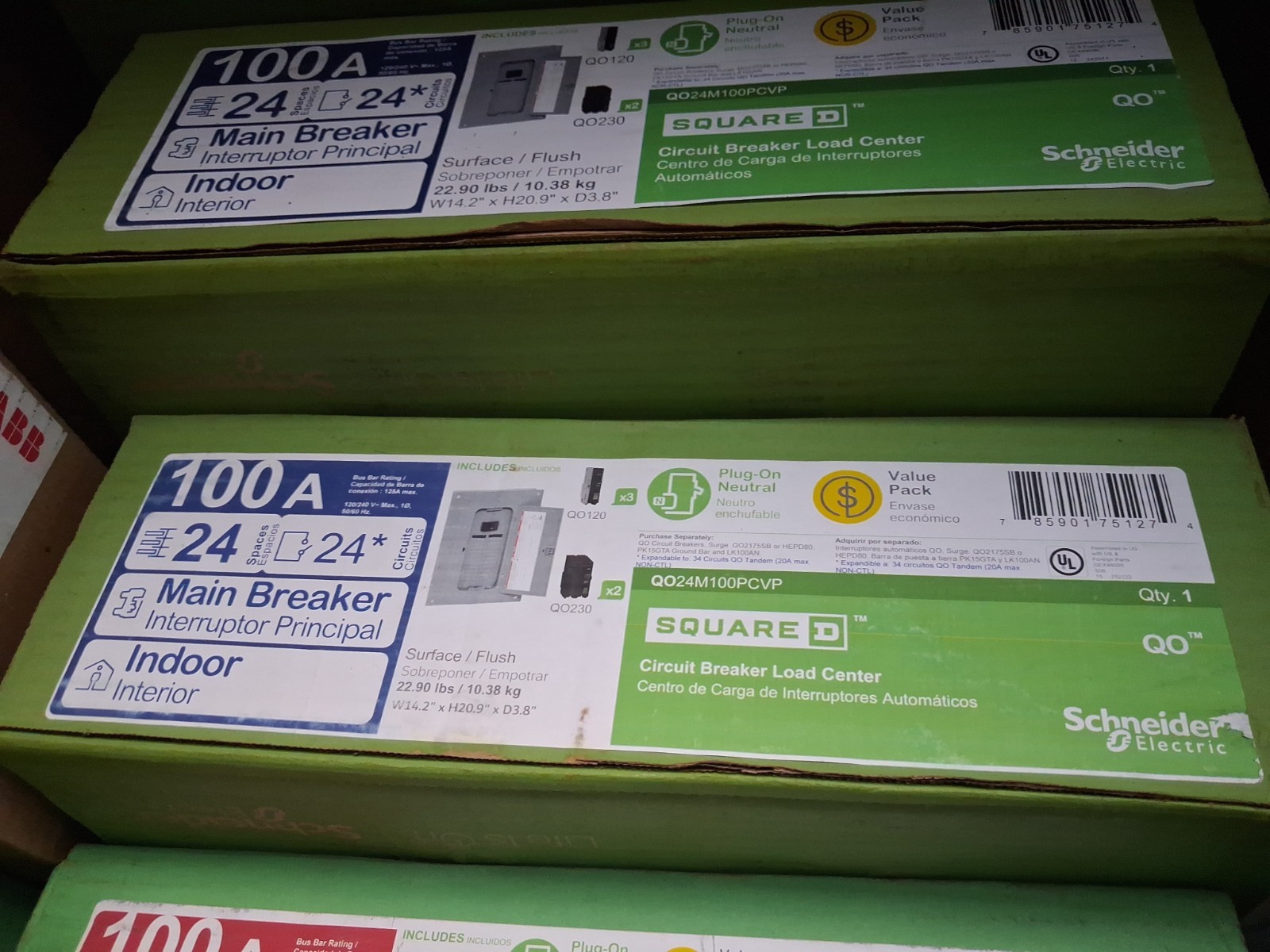 Square D QO24M100PCVP Main Breaker – Grey