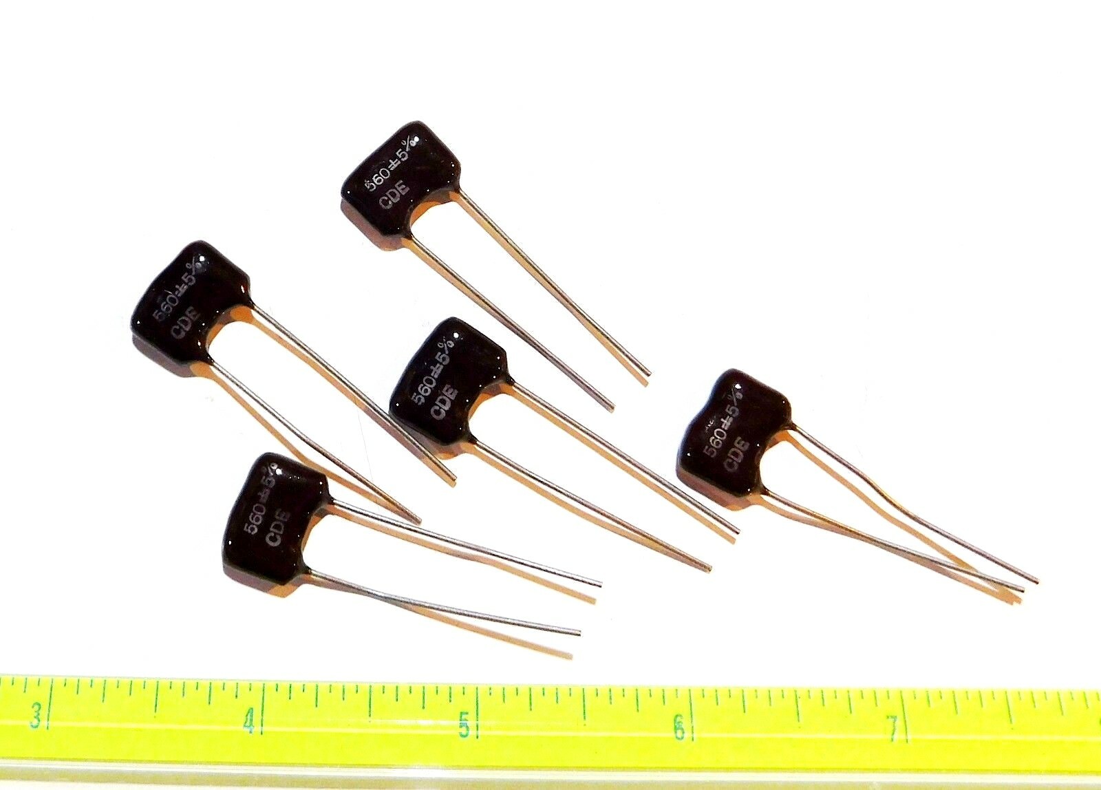 (5x) Cornell Dubilier CD19FD Silvered Mica Capacitor, 500VDC, 5% Various pF, NEW