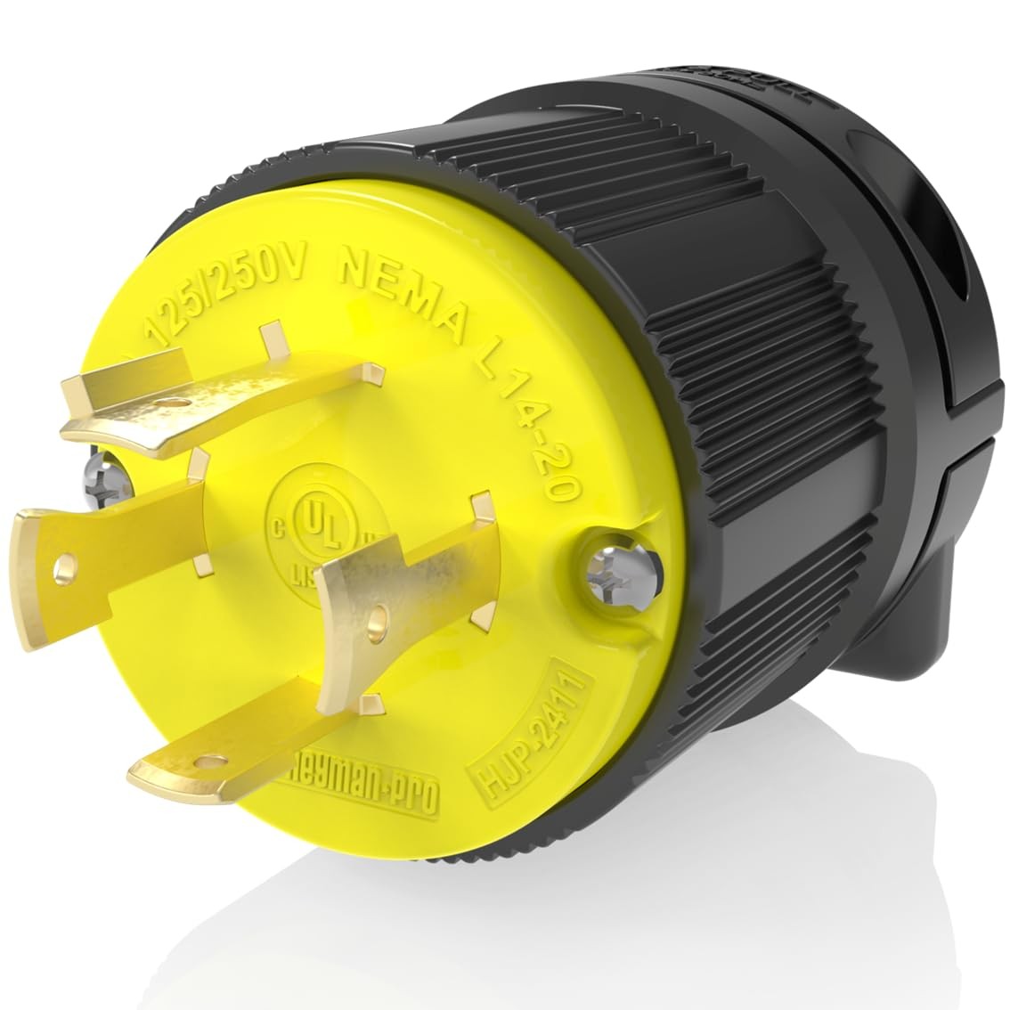 Journeyman-Pro 2411 20 Amp, 125/250 Volt, NEMA L14-20P, 3P, 4W, Locking Male Plu