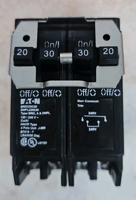 Eaton NTO BRD22030 Plug-In Circuit Breaker 20A/30A 120/240V 2/4P 20/30 AMP