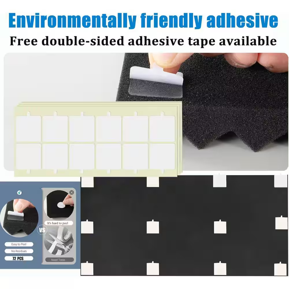 2In. T X 2Ft. X 4Ft. Black Fire Resistant High Density Sound Absorbing Panel 4-P