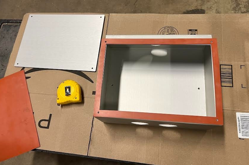 Aluminum Instrumentation Enclosure Rectangular 11x13x5 in. 3 pre-cut holes New