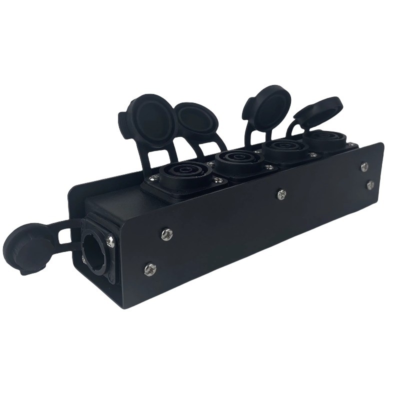 Powercon True1 Splitter: Steel 1-In 4-Out Distributor Box for Live Events