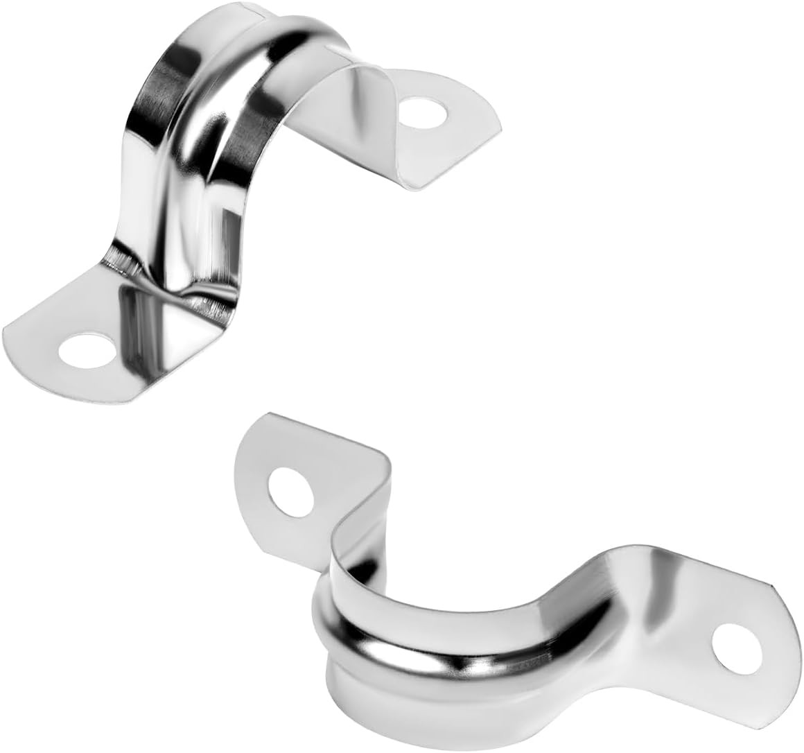 30Pcs 1 Inch Stainless Steel Conduit Clamps, 2 Hole Strap U Bracket Rigid Pipe S