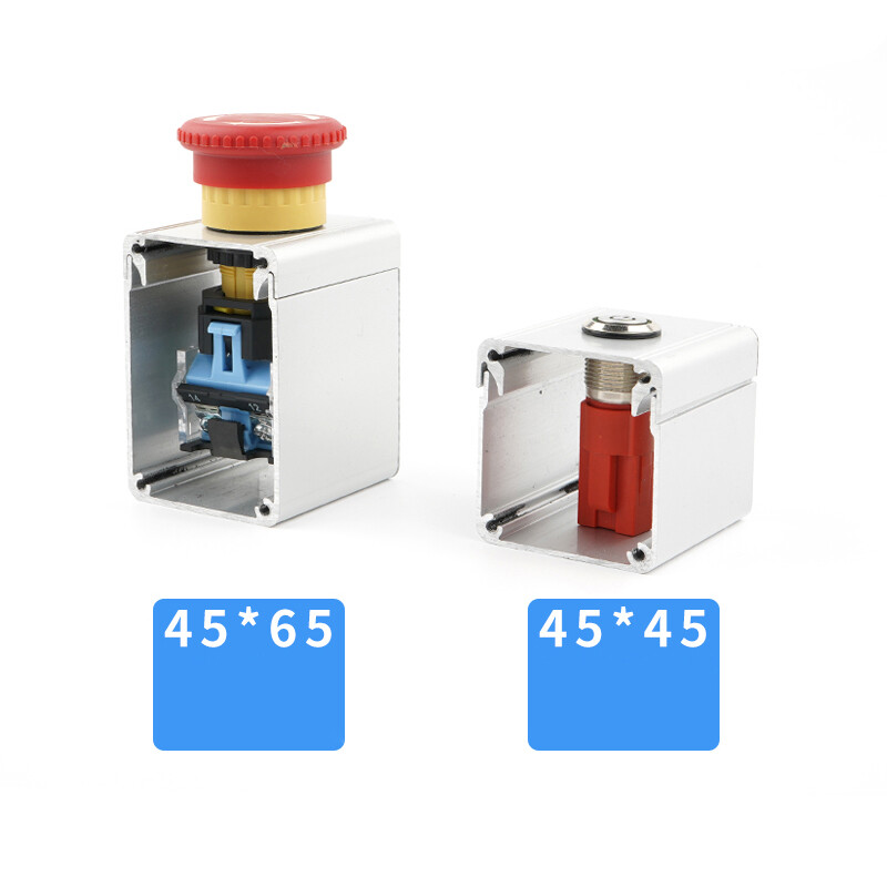 Metal Aluminum Pushbutton Control Switch Box Emergency Stop Box 12/16/19/22mm