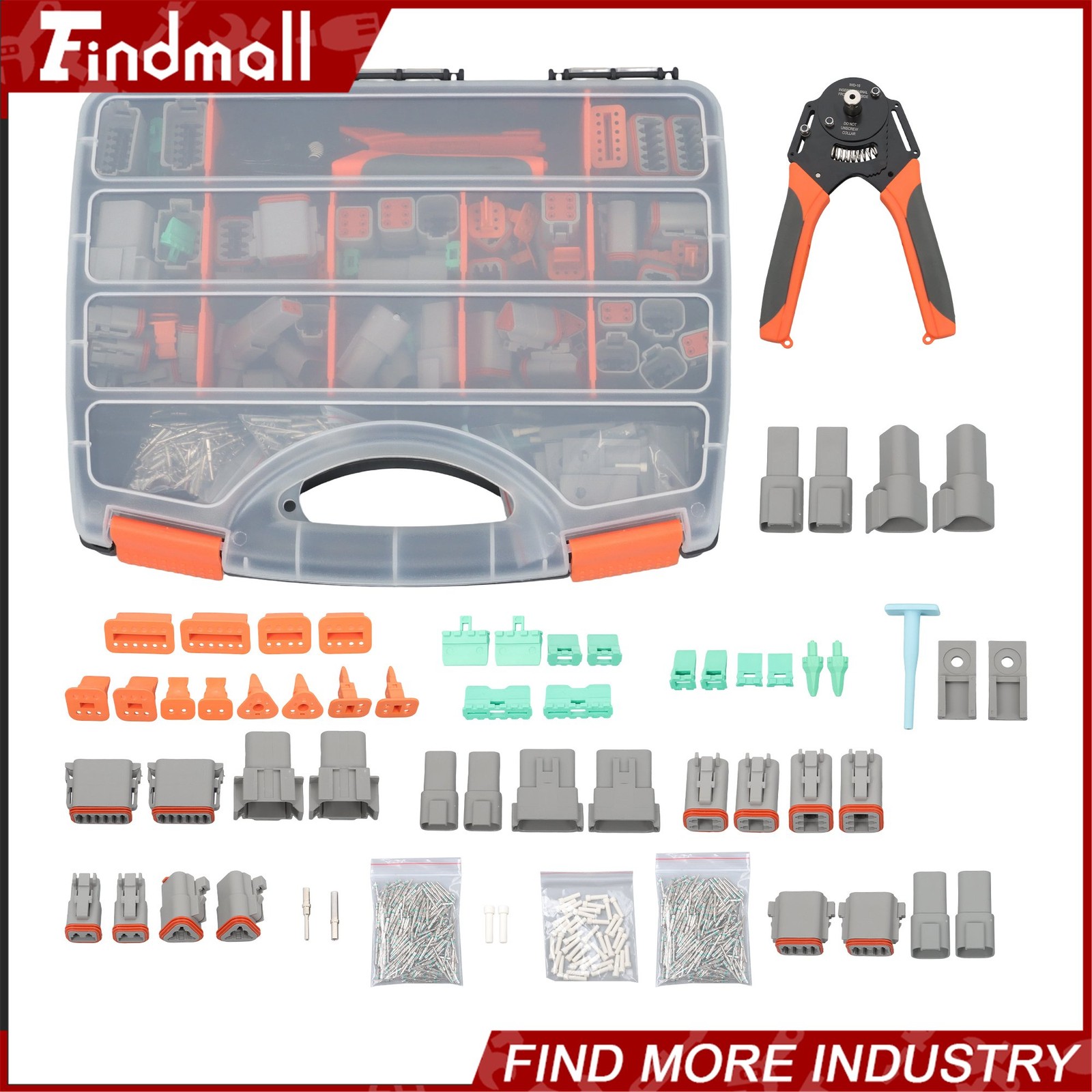 2-12 Pin DT Connector Kits Solid Contacts DT06-2S DT04-2P DT06-3S with Crimping