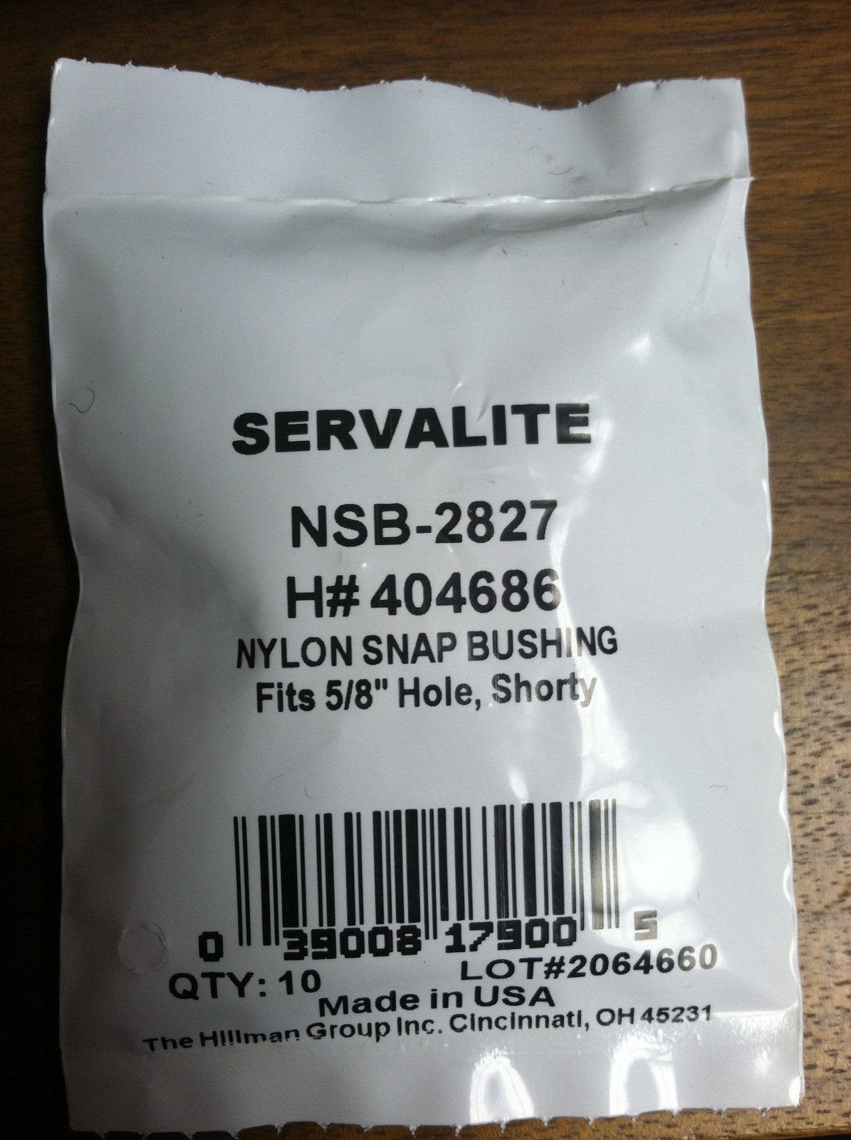 NYLON SNAP BUSHING 5/8″ HOLE SHORTY PACK OF 10 BLACK