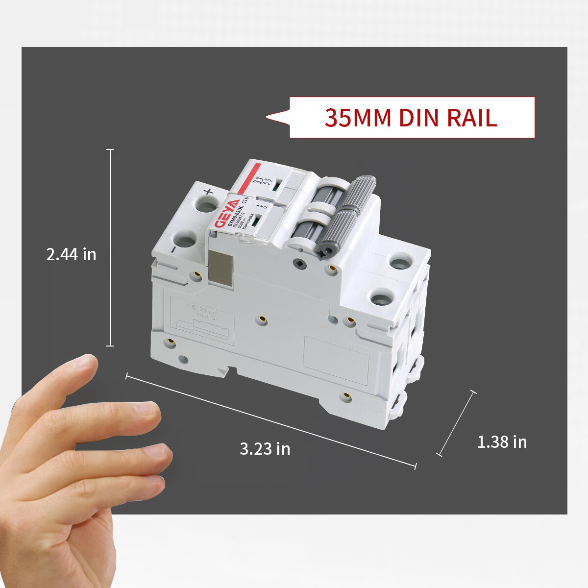 GEYA Solar DC Mini Circuit Breaker 1-4P MCB 6/10/16/25/32/40/50/63/80/100/125Amp