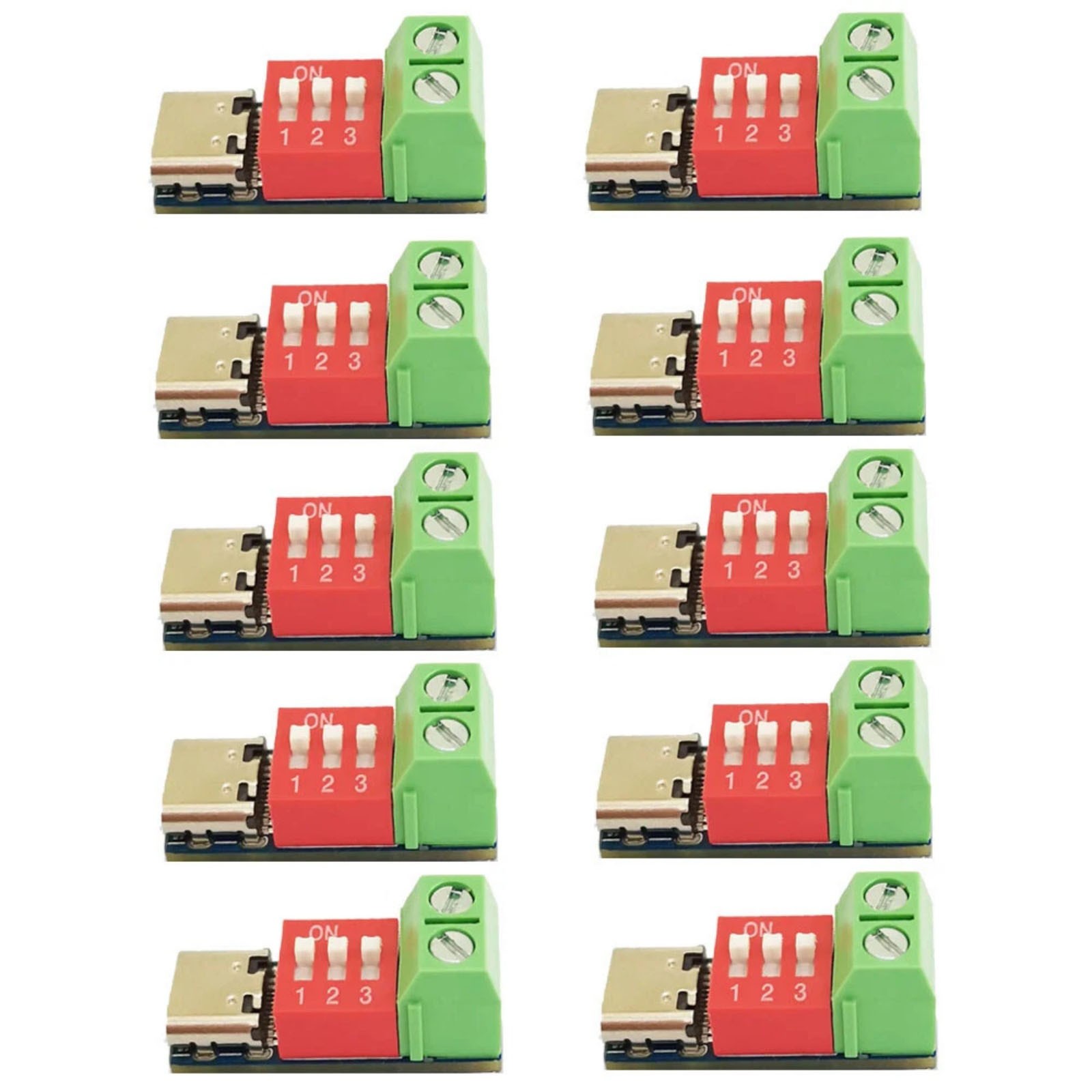 USB-C PD Trigger Module Set 10pcs Adjustable Output up to 20V Fast Charging