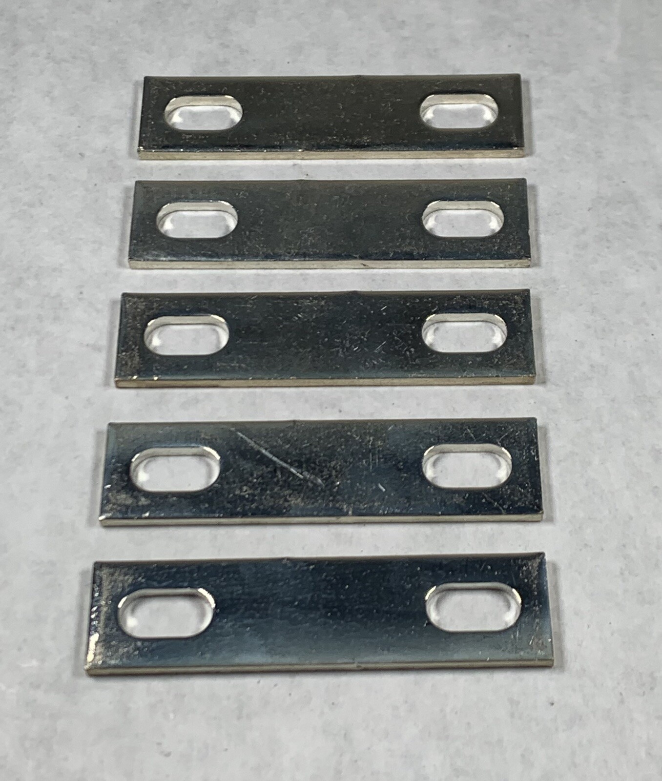 NEW (Lot of 5) Tin Plated Copper Bar Splice Plate w/ 2-Holes 3” x 3/4” x 1/8”