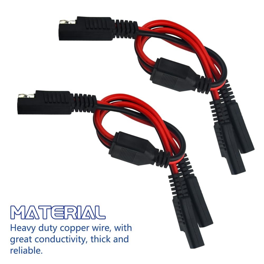 SAE Y Splitter 1 to 2 Connector 14AWG Quick Disconnect Extension Cable