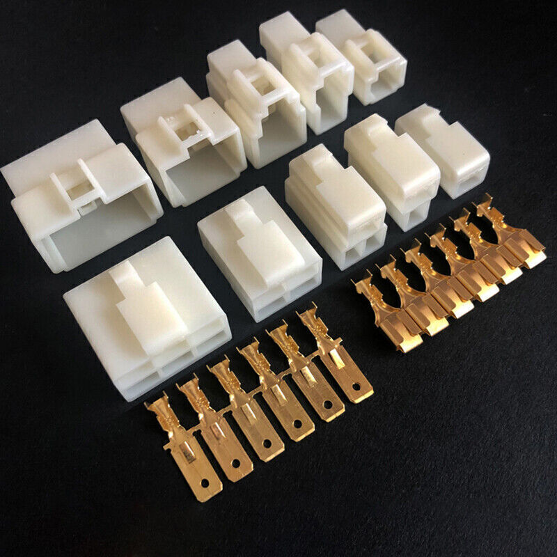Pin Plug Electrical Wiring Multi-Connector Terminals 1/2/3/4/6/8 Way Car 6.3mm