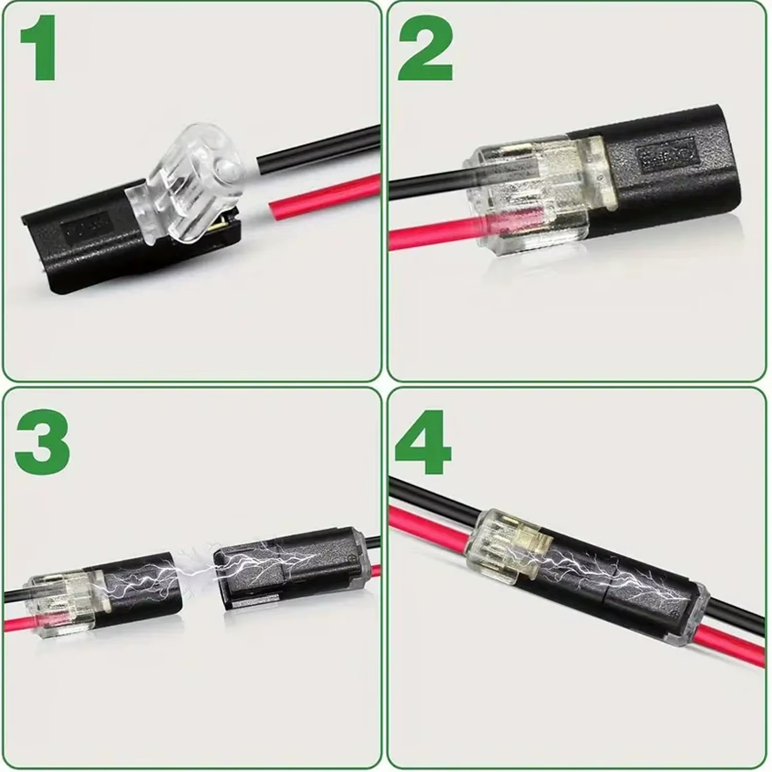 50 PCS Double-Wire Plug-in Connector, Cable Clamp with Locking Buckle AWG 18-22