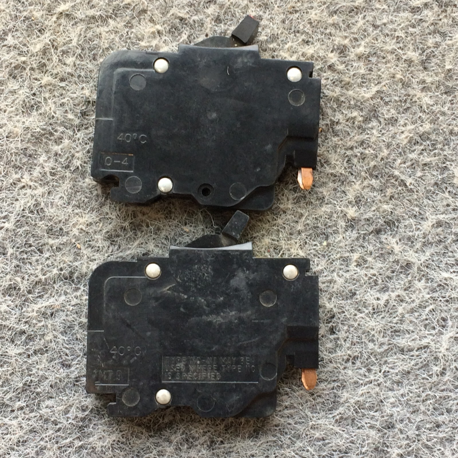 Lot of 2 FPE 20 Amp 1 Pole Stab-Lok Thin Federal Pacific Breakers NC120 Set of 2