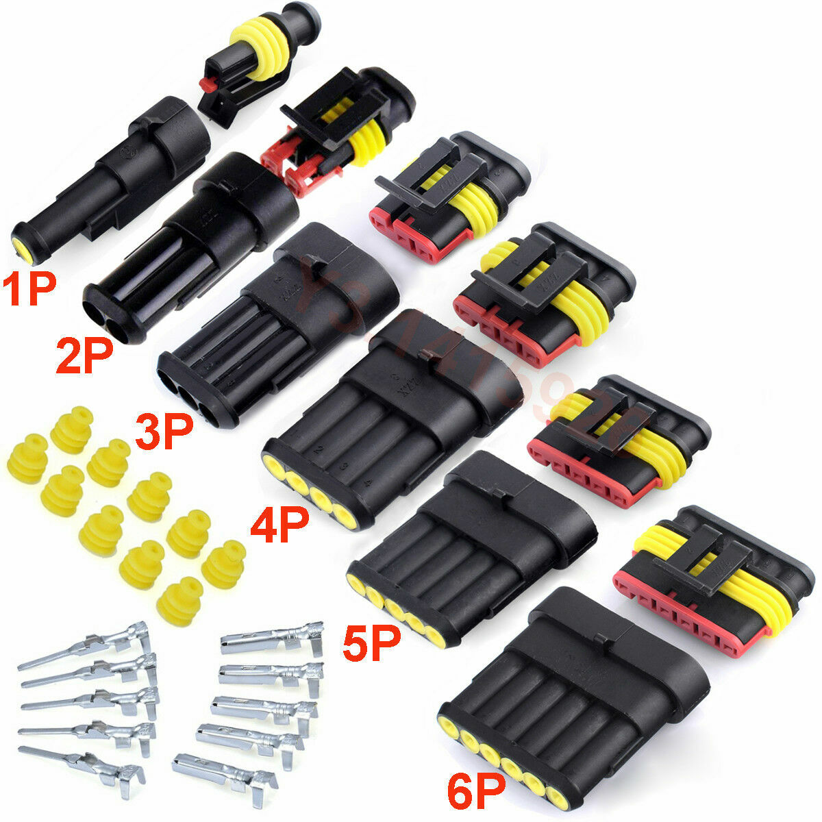 1 2 3 4 5 6Pin Way Seal Car Waterproof Electrical Wire Superseal Connector Plug