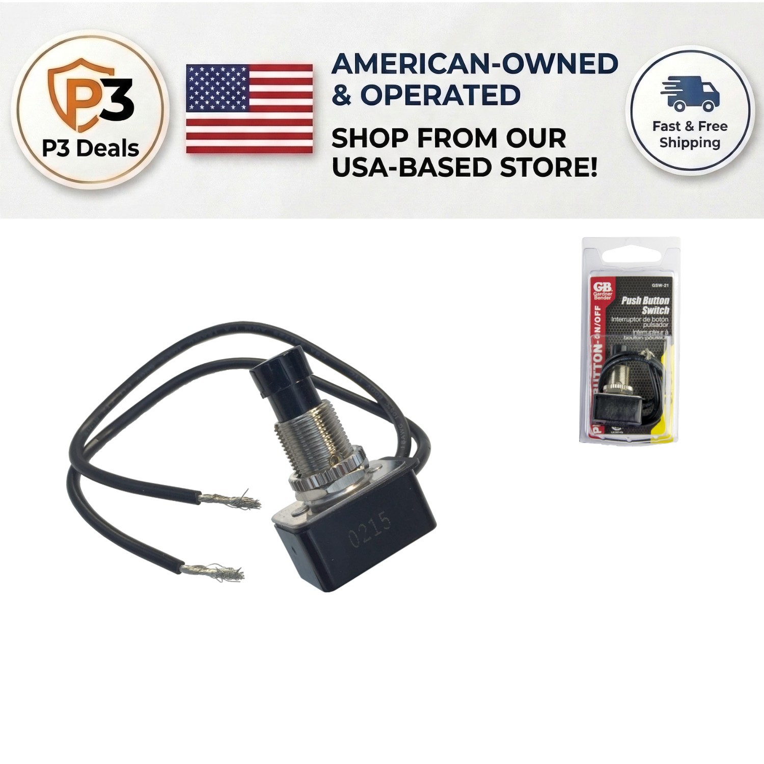 Elegant Black Push-Button Switch, 10A/125V AC – Perfect for Any Electrical Needs