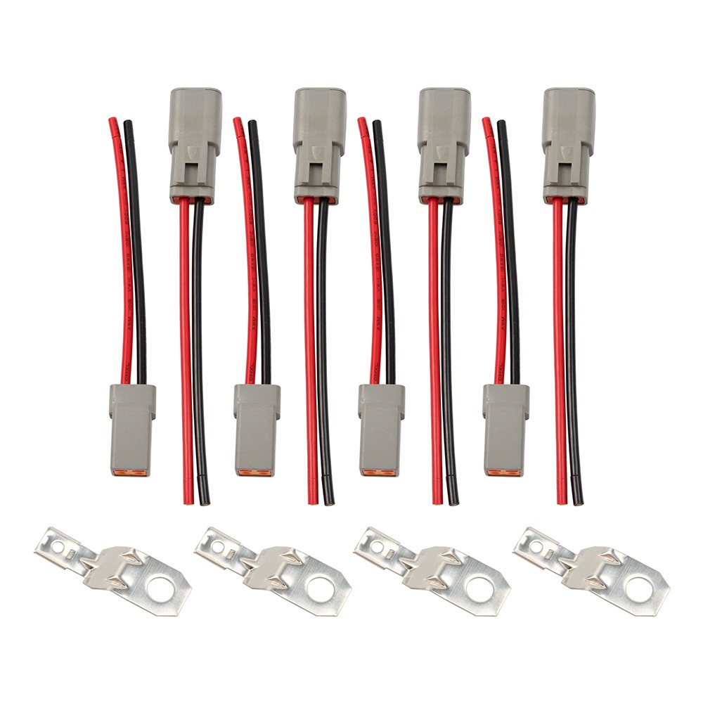 4 pairs DTP 2 Pin Plug Waterproof Connector w/ 1FT 12AWG Wire for Car Truck Boat