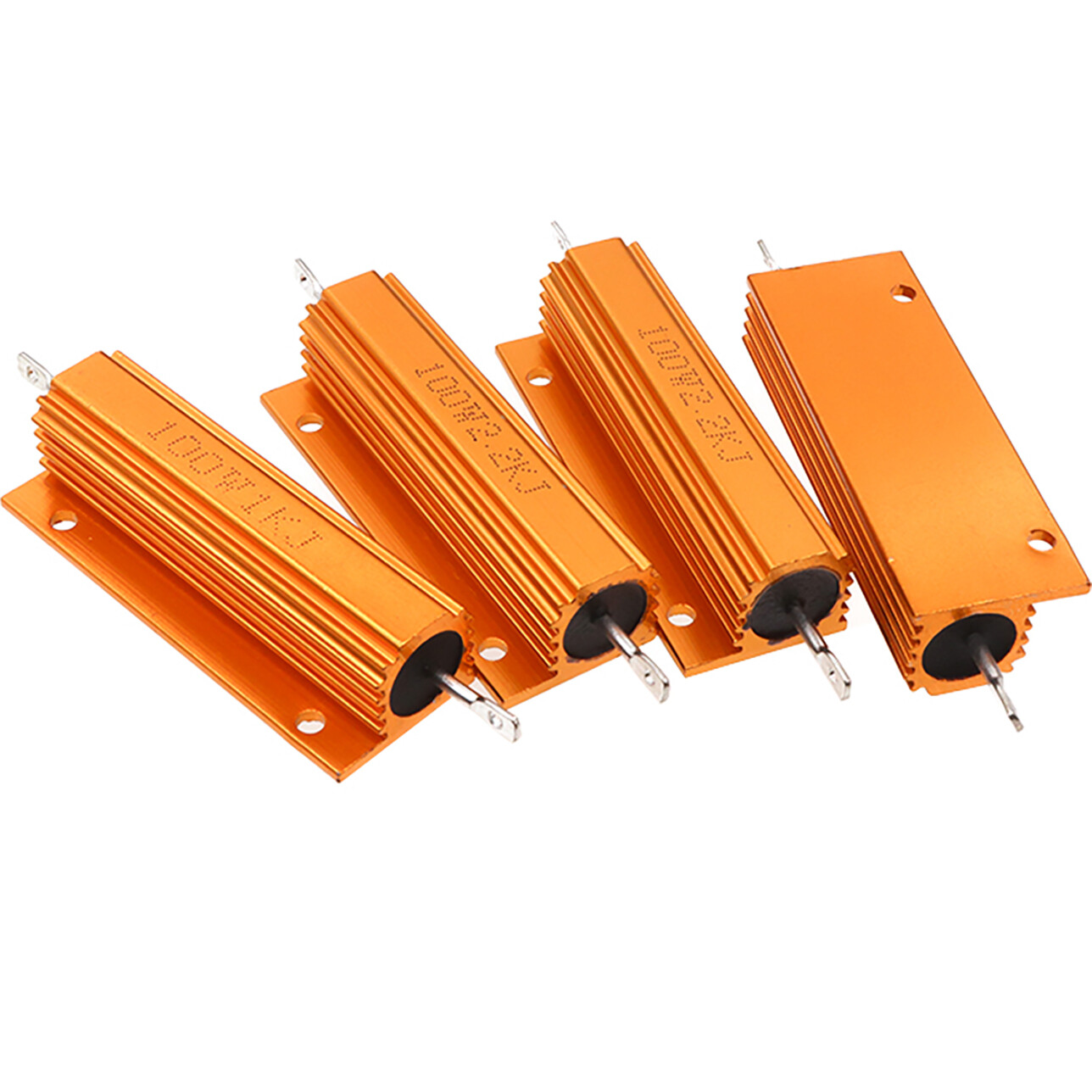 100W RX24 Aluminium Wire wound Power Resistors 5% J 0.01Ω 0.02Ω 1Ω to 620KΩ/Ohm