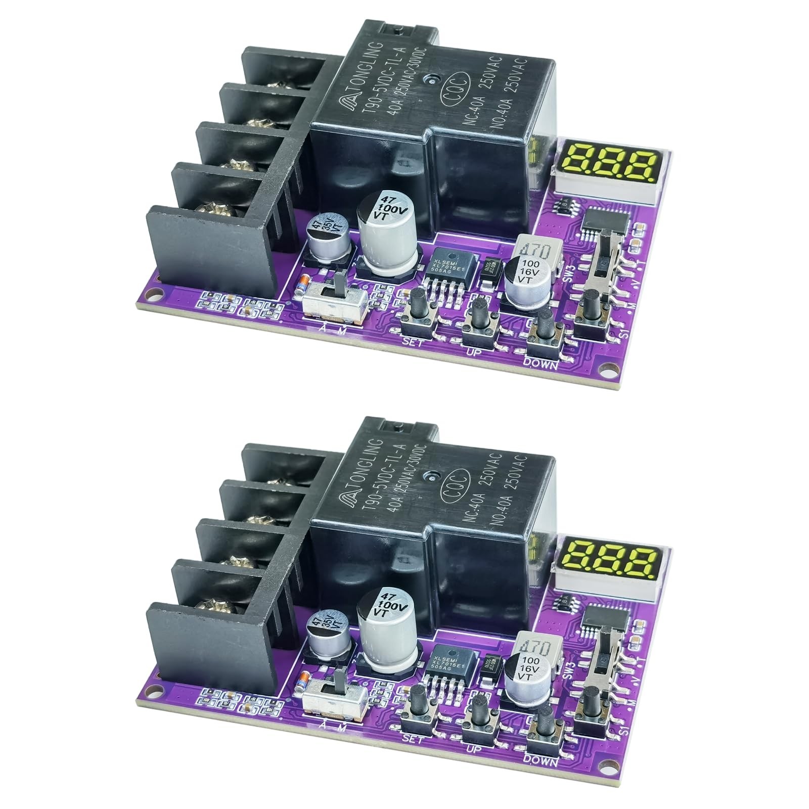 2PCS 40A Low Voltage Disconnect & Charging Protection Module with LCD Display, D