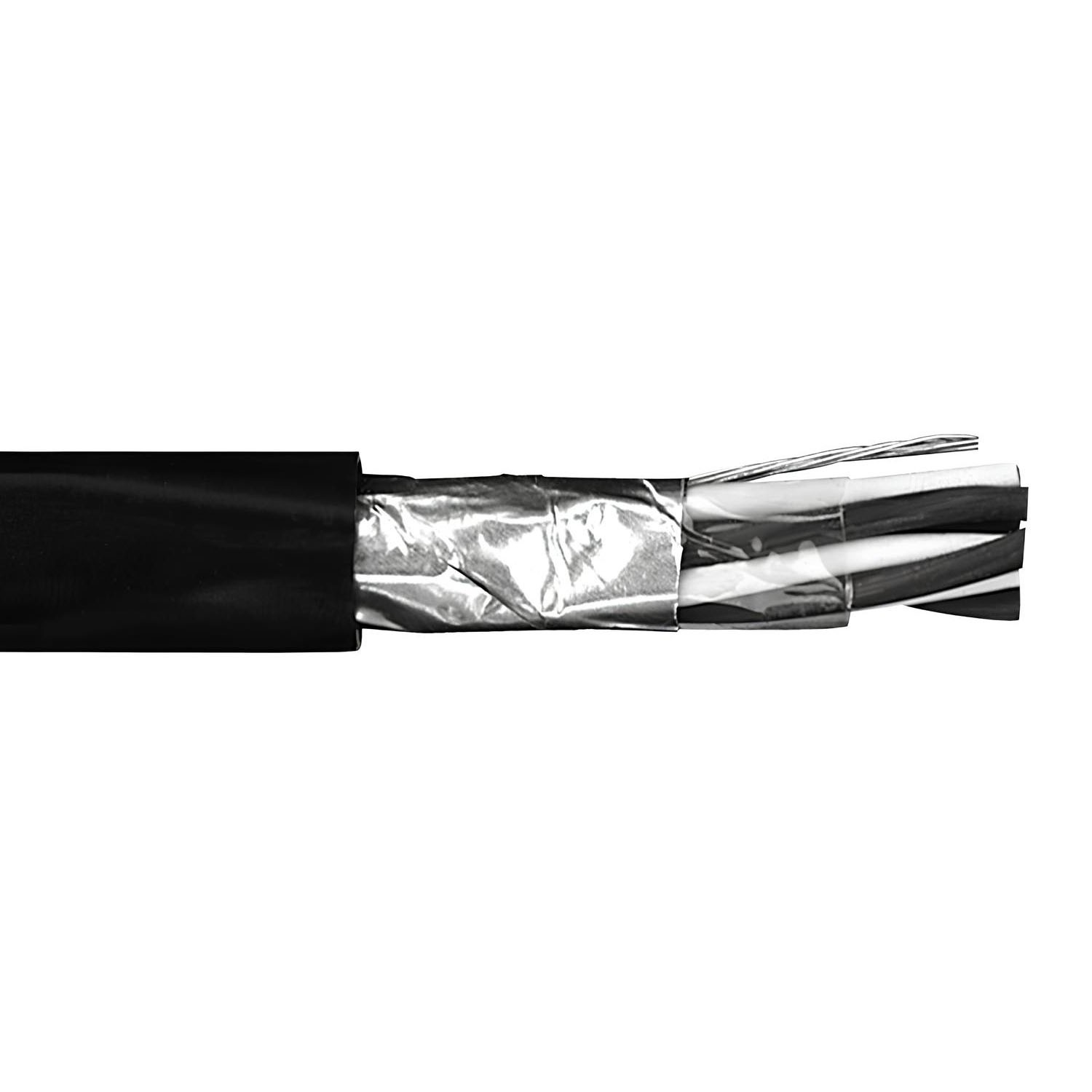 18 AWG 2 Pair PLTC SPOS Instrumentation Cable PVC Jacket Black 300V
