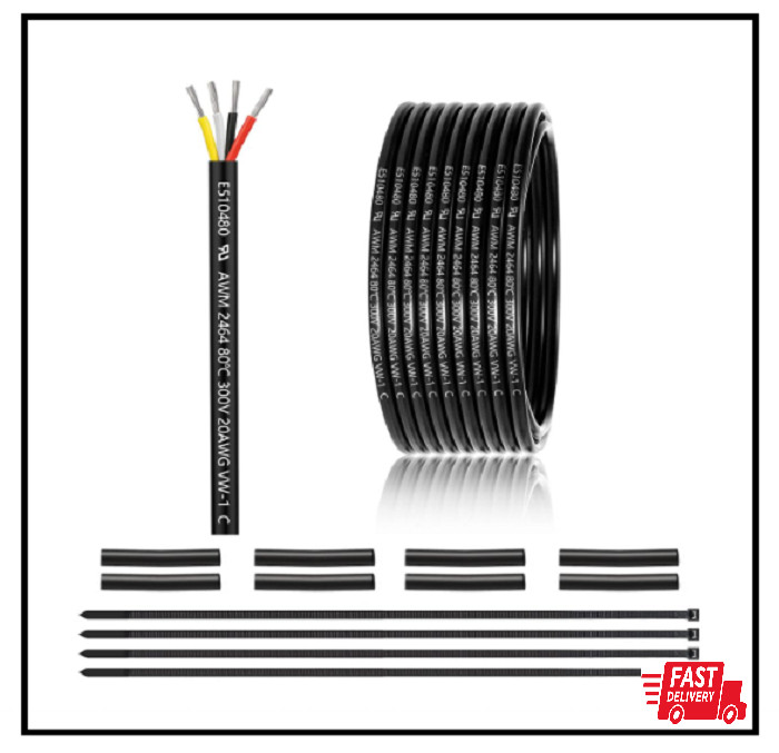 20 Gauge 4 Conductor Electrical Wire 25FT UL 2464 20 AWG 4 Wire Cable Tinned …