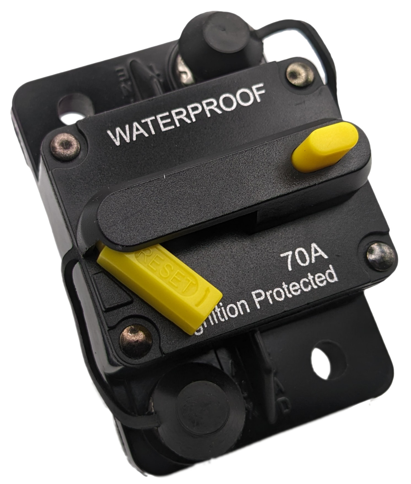 70 Amp Waterproof Yellow Circuit Breaker Auto/Marine/Solar 12-48V DC Manual Rese