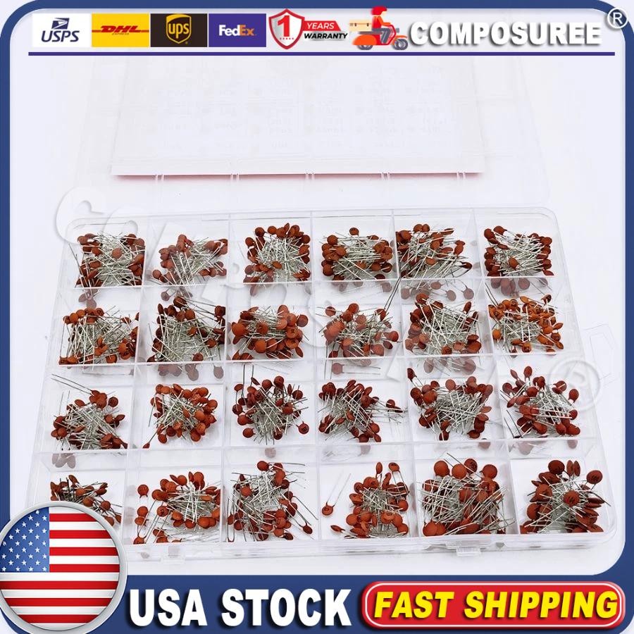 960Pcs/Lot X 2PF-0.1UF 50V 24Value*40Pcs Ceramic Capacitor Assortment Kit US