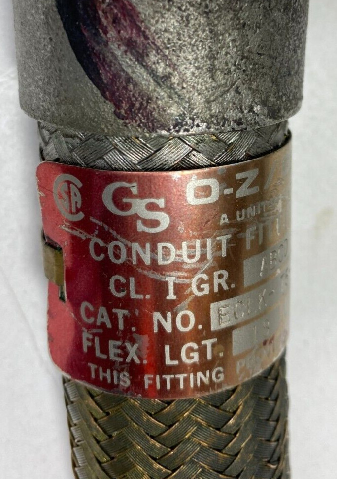 GS OZ Gedney ECLK7518 3/4″ X 18″ Explosionproof Flexible Conduit Coupling 12″R
