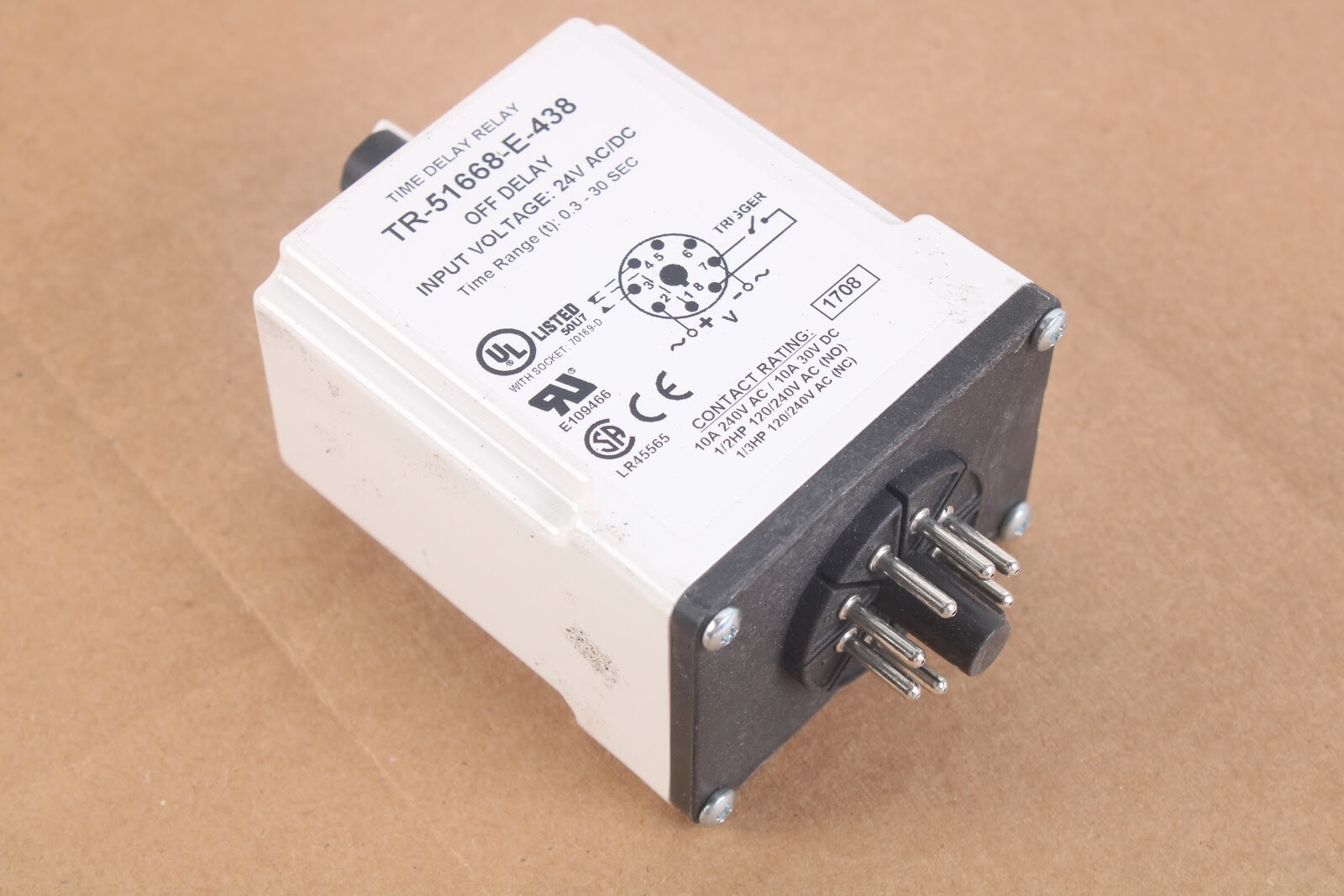 Macromatic TR-51668-E-438 Single Function Time Delay Relay 801262088504