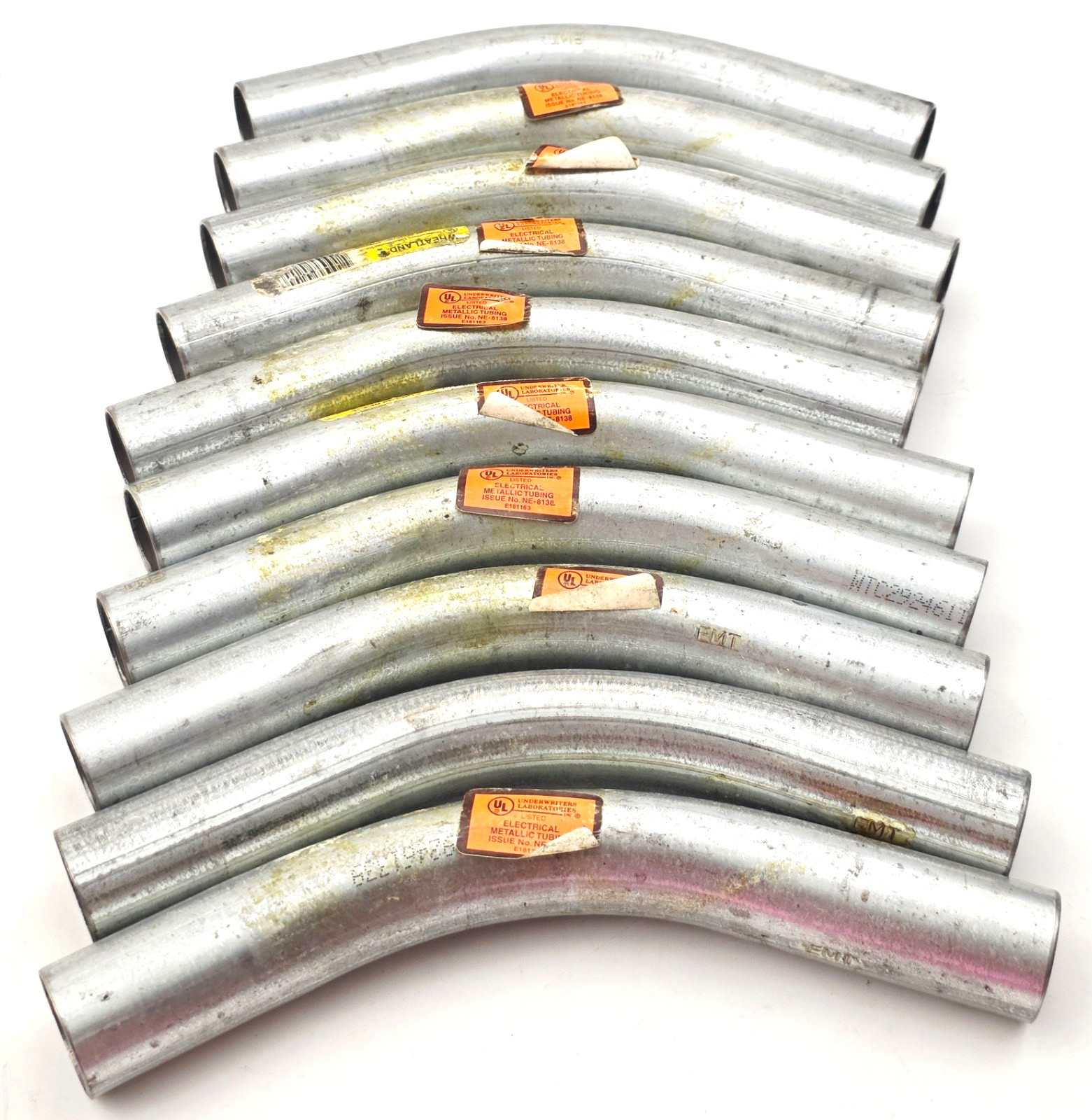 Lot of 10 Wheatland EMT 1″ 45 Degree Conduit Elbows Steel Fittings