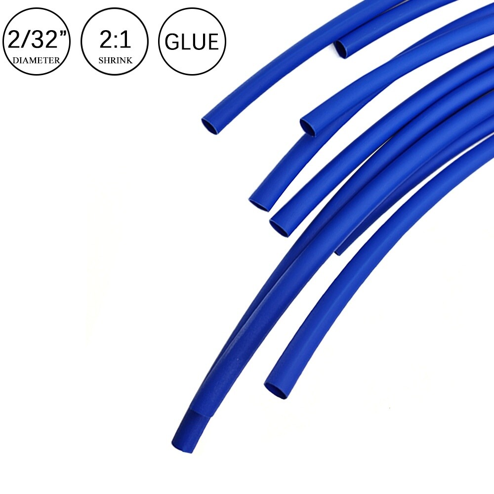2:1 Heat Shrink Tubing Tube Blue Glue Waterproof Dual Wall Wires Wrap