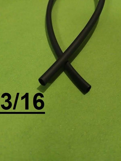 3/16 ” inch 4.7mm BLACK 2:1 heat shrink tubing polyolefin (1 FOOT)