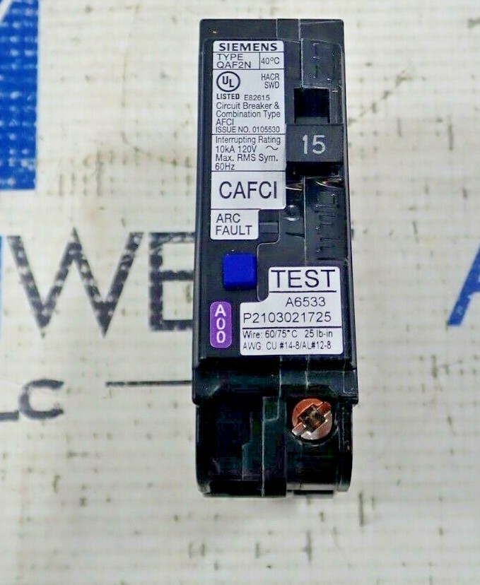 New Siemens QA115AFCN 15 Amp 1 Pole 120V QAF2N CAFCI Arc Fault Circuit Breaker