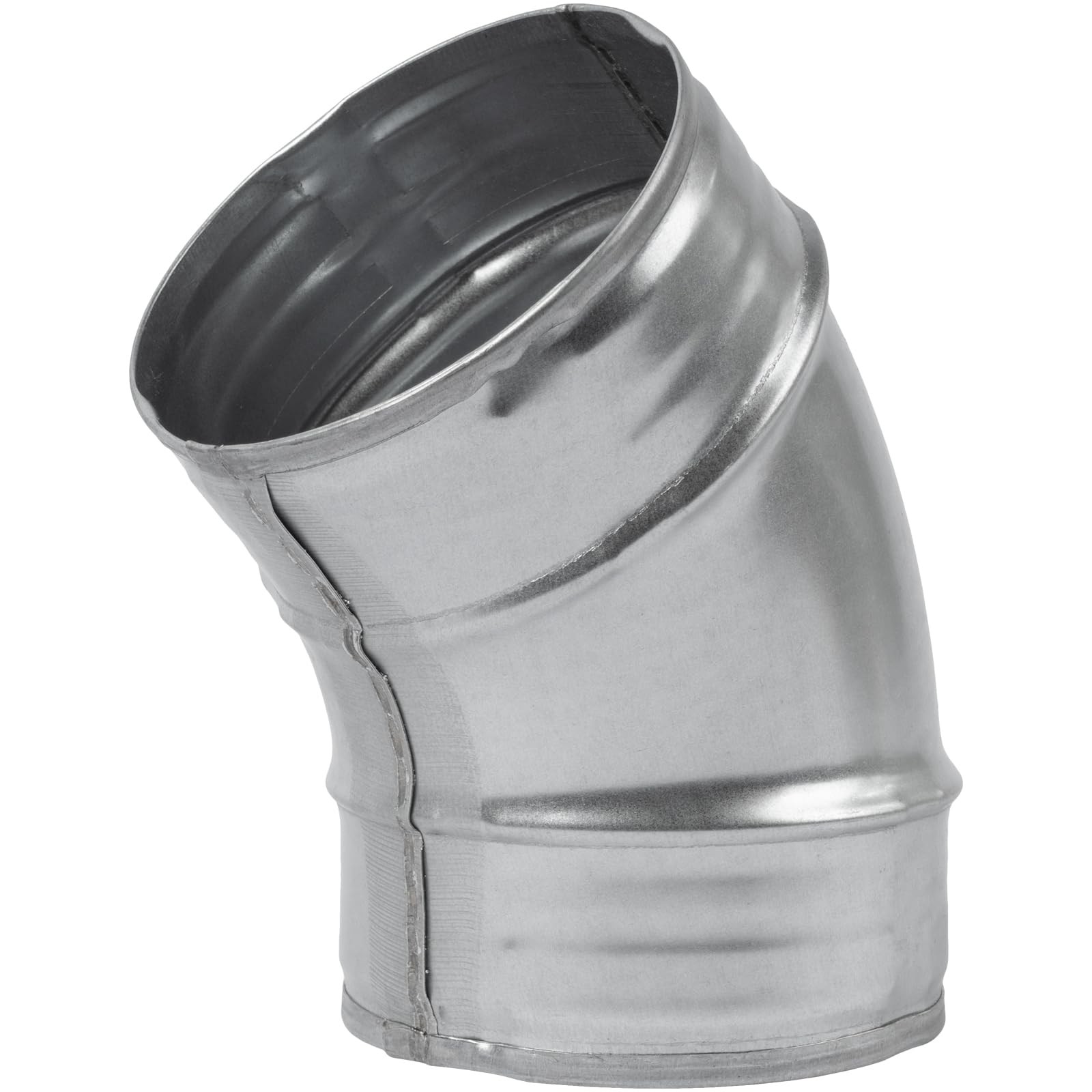45° Degree Ø4 Inch Elbow Bend Duct Connector – Galvanized Steel – Metal for Roun