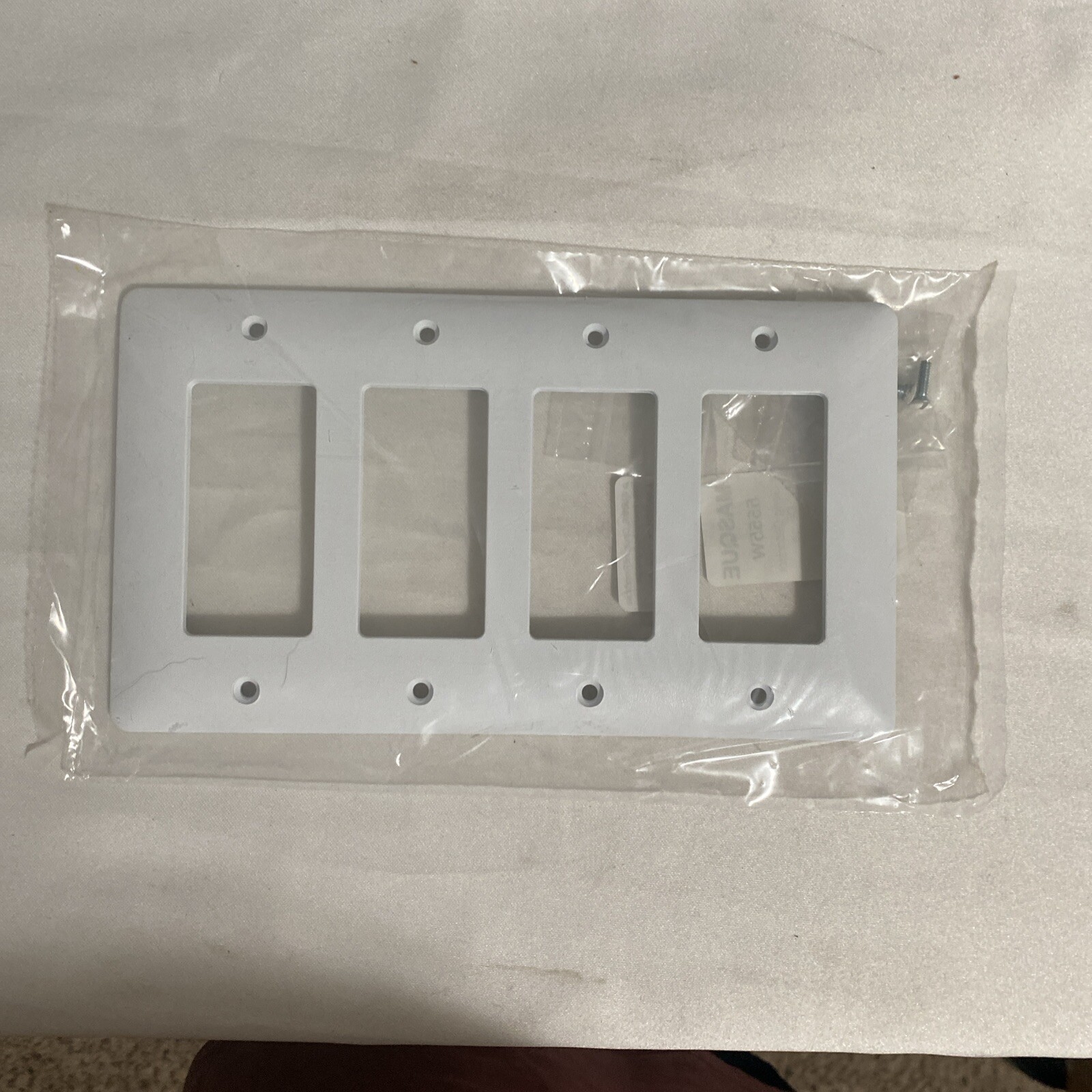 TayMac 5555 White Masque 4 Gang Rocker / Gfi Wall Plate