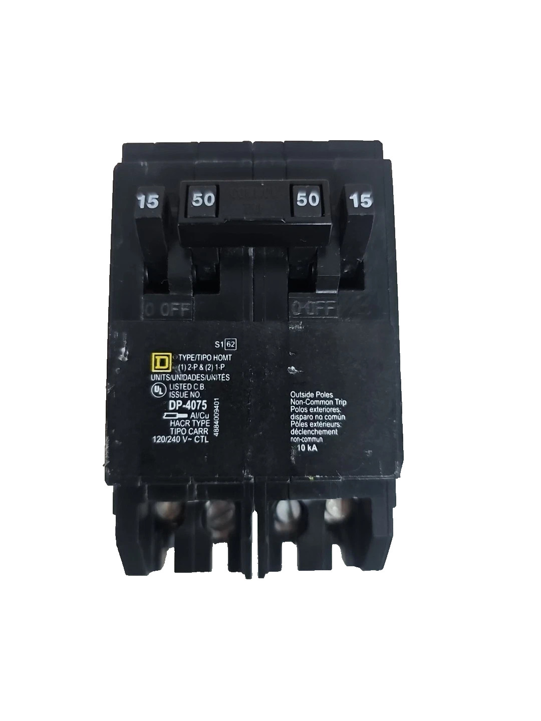 NEW HOMT215250 Homeline Quad 2 Pole 15 Amp 50 Amp 120 240V Tandem Breaker