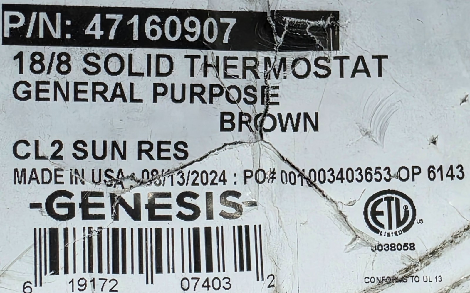 Honeywell Genesis 4716 18/8C 18awg 8 Conductor Thermostat Cable Brown /50ft
