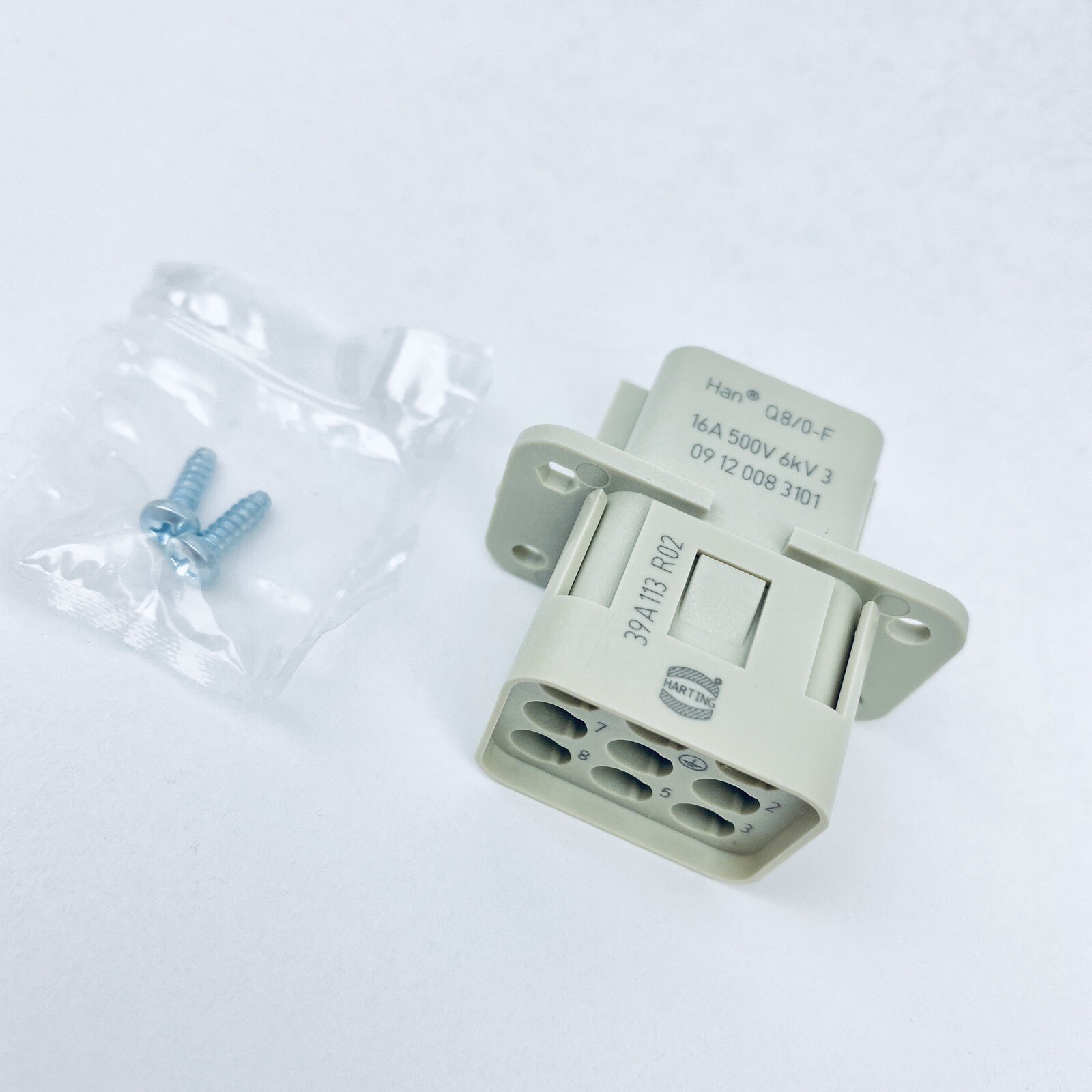 HARTING 09120083101 SOCKET INSERT HAN Q 8/0 BU-C, 8 PIN, CRIMP, 16AMP, 500V