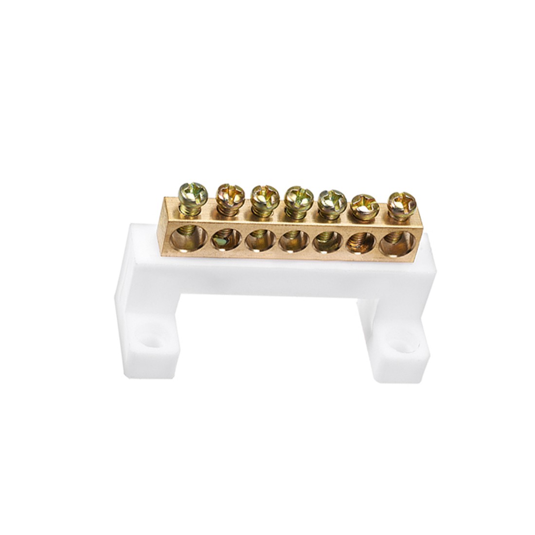 100A Copper Screw Terminal Block Connector Bar Ground Wire 7 Positions,3X