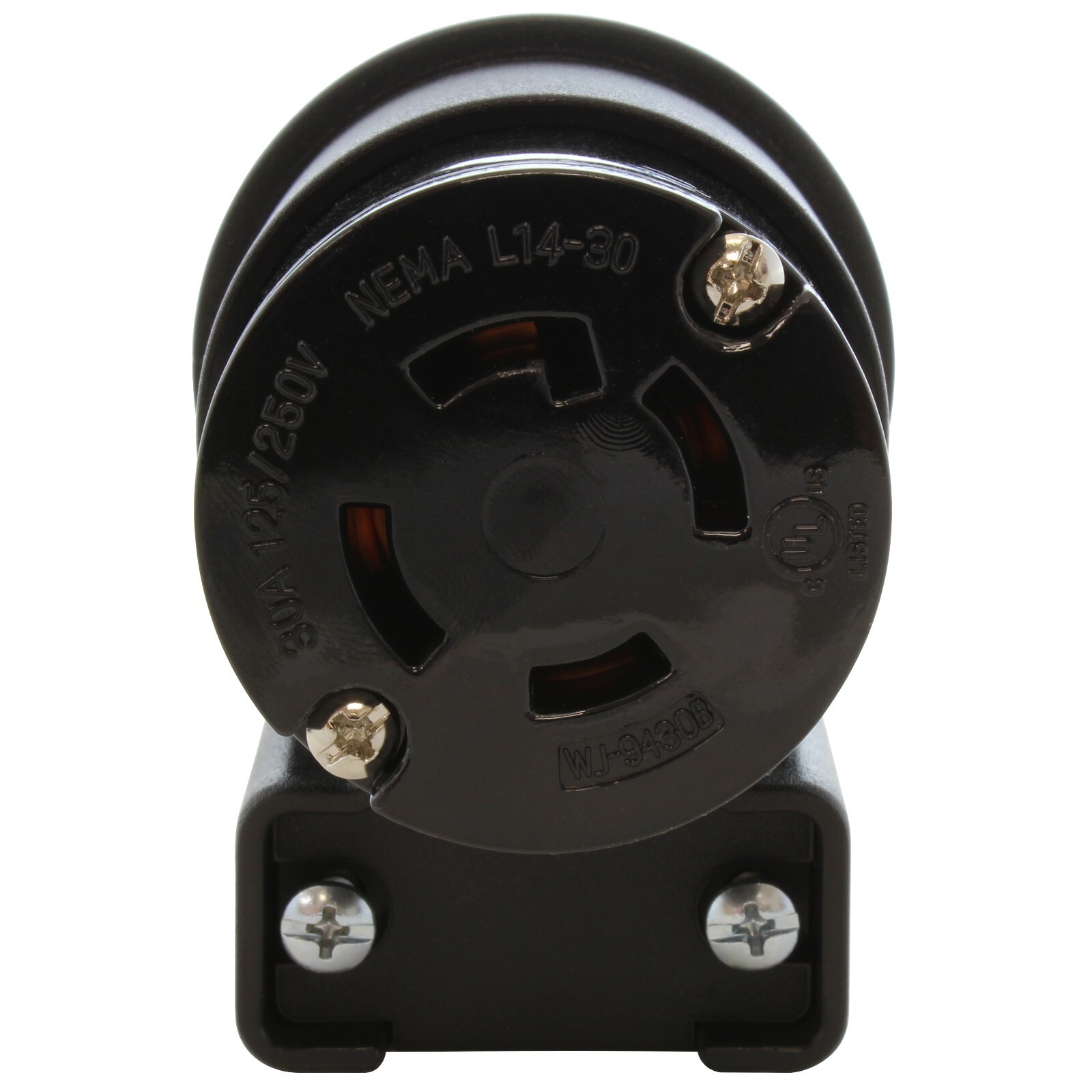30A 125/250V NEMA L14-30R 4-Prong Right Angle Female Connector Assembly