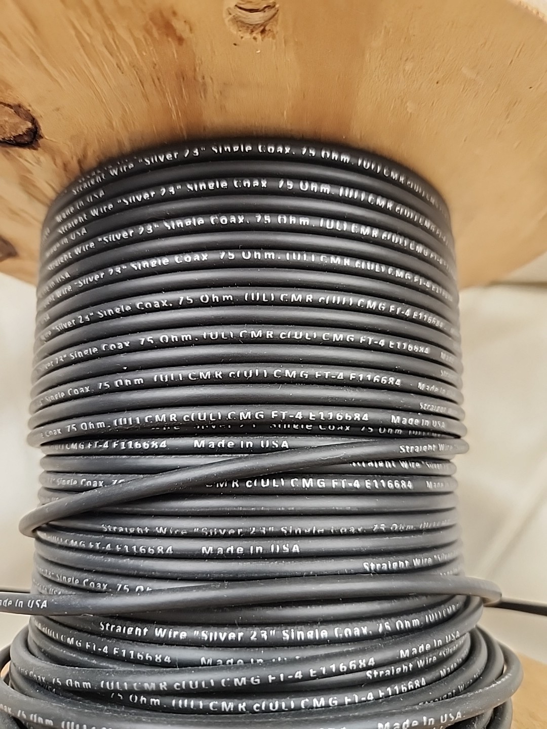 Straight Wire Single Coax 23 AWG Partially Used Spool